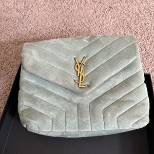 Saint Laurent Loulou Medium YSL Monogram Suede FLap bag